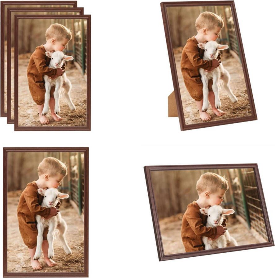 VidaXL Fotolijsten 3 st voor tafel 21x29-7cm MDF bruin Fotolijst Fotolijsten Lijst Lijsten