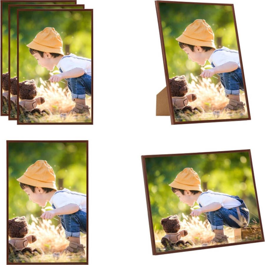 VidaXL Fotolijsten 3 st voor wand of tafel 21x29 7 cm MDFbronskleurig Fotolijst Fotolijsten Lijst Lijsten - Foto 2