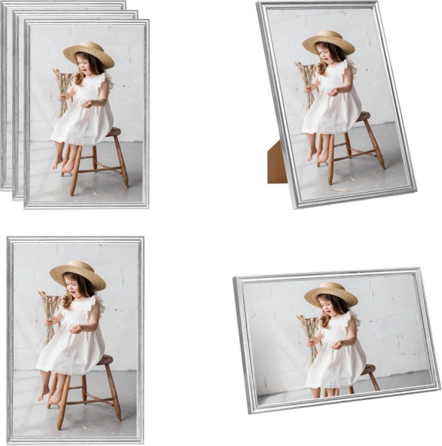VidaXL Fotolijsten 3 st voor wand of tafel 7x90 cm MDF zilverkleurig Fotolijst Fotolijsten Lijst Lijsten
