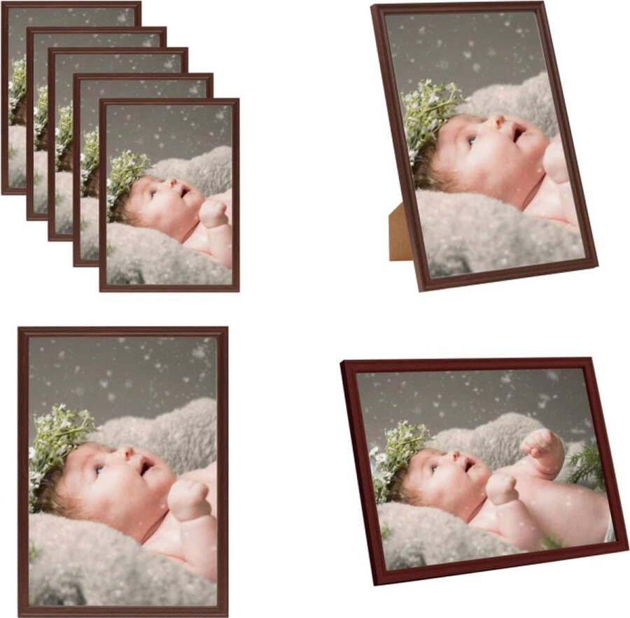 VidaXL Fotolijsten 5 st voor tafel 10x15 cm donkerrood Fotolijst Fotolijsten Lijst Lijsten