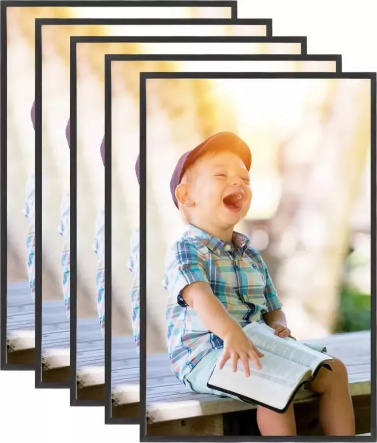 VidaXL Fotolijsten 5 st voor tafel 20x25 cm MDF zwart