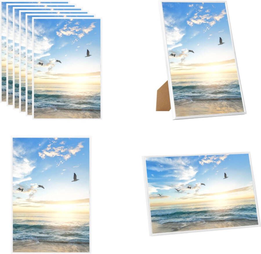 VidaXL Fotolijsten 5 st voor tafel 21x29-7 cm MDF wit Fotolijst Fotolijsten Lijst Lijsten