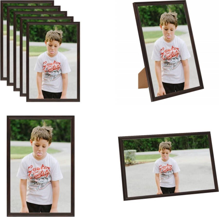 VidaXL Fotolijsten 5 st voor tafel 21x29-7 cm MDF zwart Fotolijst Fotolijsten Lijst Lijsten
