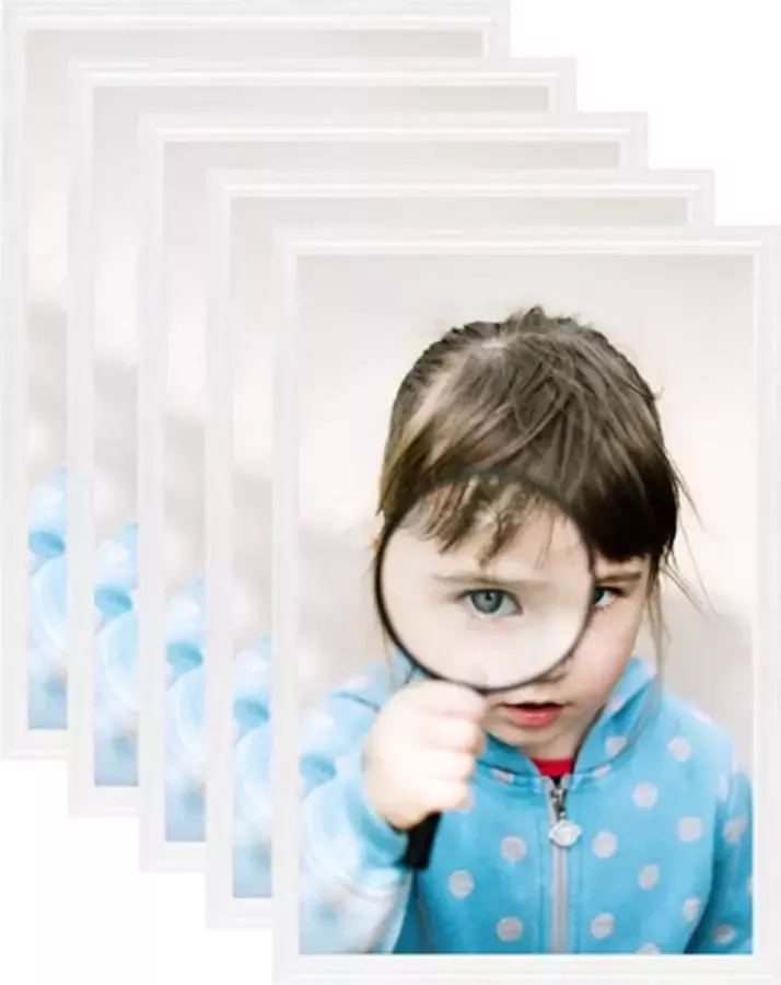 VidaXL Fotolijsten 5 st voor wand of tafel 21x29 7 cm MDF wit - Foto 2