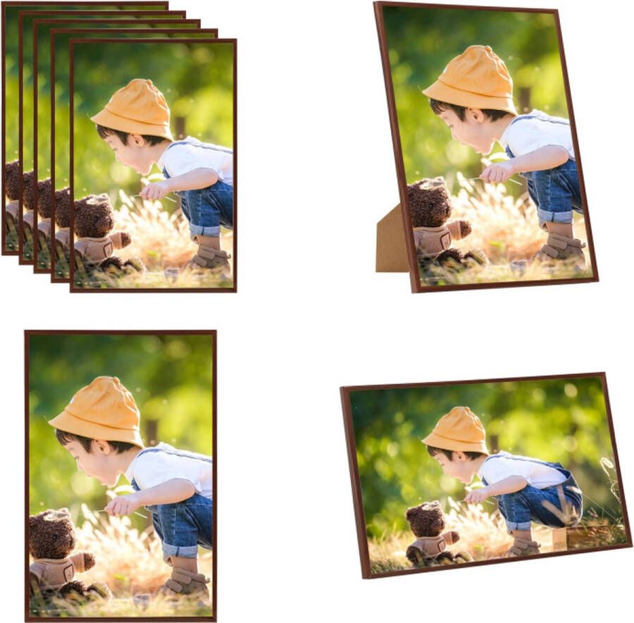 VidaXL Fotolijsten 5 st voor wand of tafel 59-4x84 cm MDF bronskleurig Fotolijst Fotolijsten Lijst Lijsten