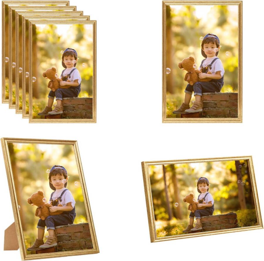 VidaXL Fotolijsten 5 st voor wand of tafel 59-4x84 cm MDF goudkleurig Fotolijst Fotolijsten Lijst Lijsten