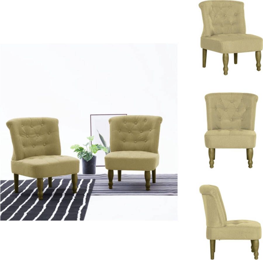 VidaXL Franse stoel groen 54x66.5x70 cm elegante en chique design Fauteuil