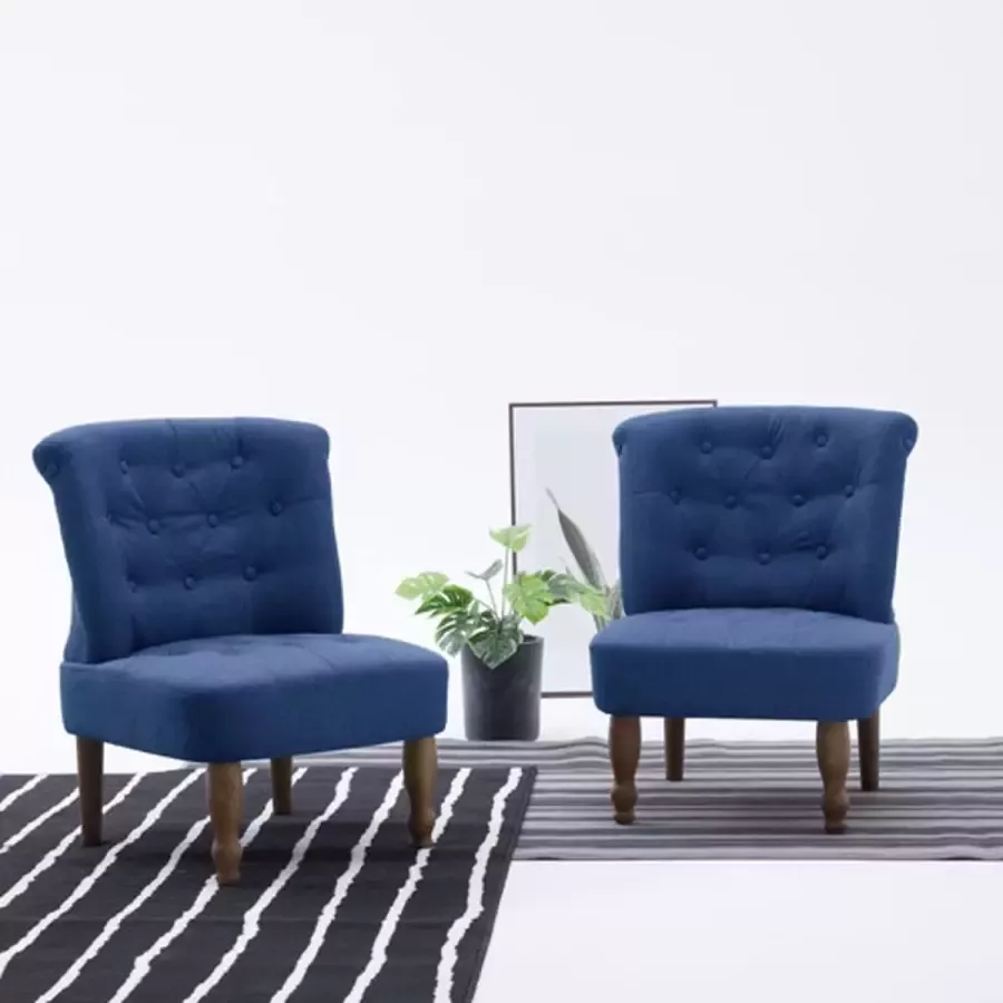vidaXL Franse stoel stof blauw