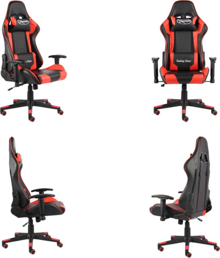 VidaXL Gamestoel draaibaar PVC rood Gamingstoel Gamingstoelen Racingstoel Racingstoelen
