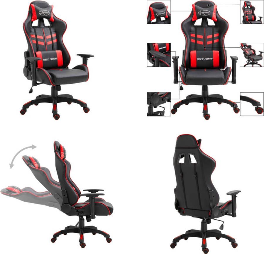 VidaXL Gamestoel kunstleer rood Gamingstoel Gamingstoelen Racingstoel Racingstoelen