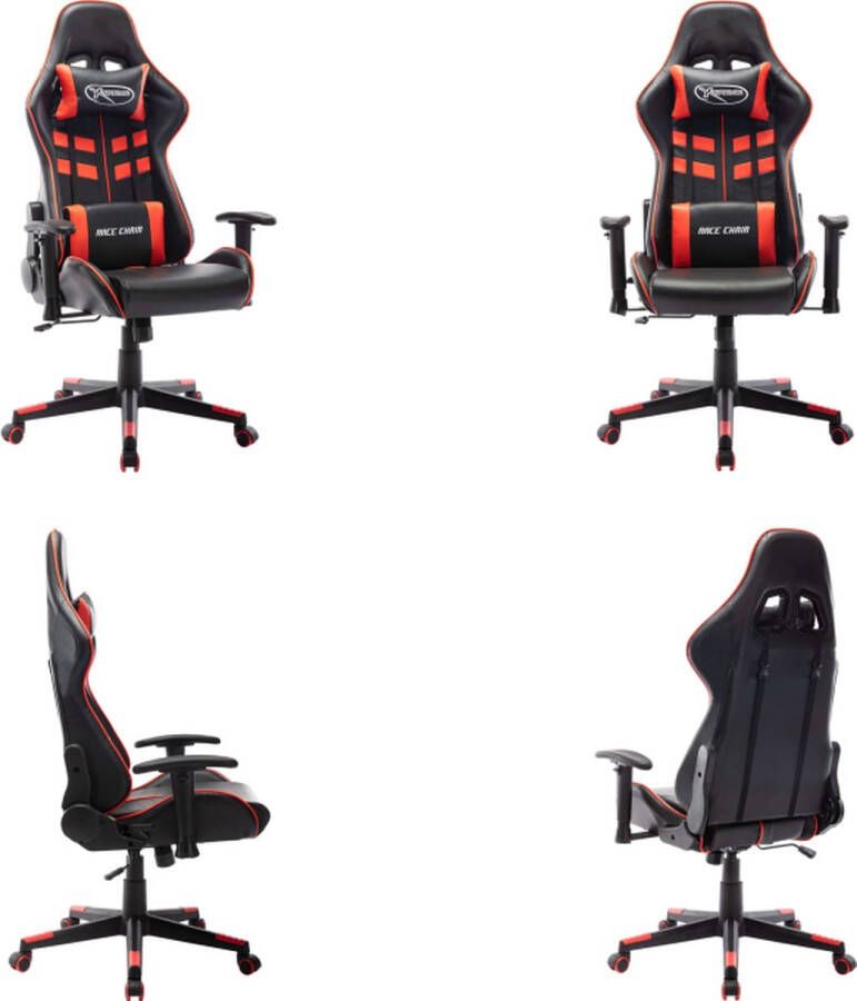 VidaXL Gamestoel kunstleer zwart en rood Gamingstoel Gamingstoelen Racingstoel Racingstoelen