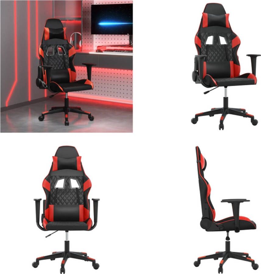 VidaXL Gamestoel kunstleer zwart en rood Gamingstoel Gamingstoelen Televisiestoel Racingstoel
