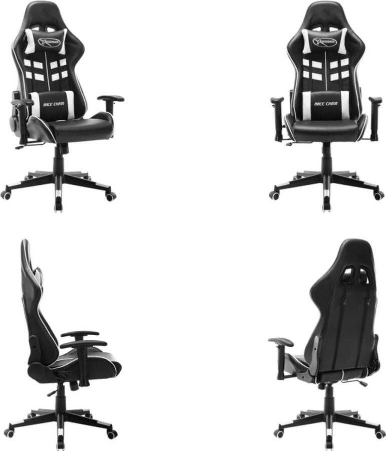 VidaXL Gamestoel kunstleer zwart en wit Gamingstoel Gamingstoelen Racingstoel Racingstoelen