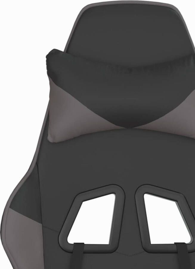 VidaXL -Gamestoel-met-voetensteun-kunstleer-zwart-en-grijs