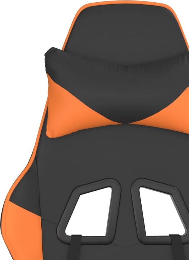 VidaXL -Gamestoel-met-voetensteun-kunstleer-zwart-en-oranje