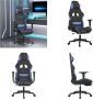 VidaXL Gamestoel met voetensteun stof zwart en blauw Gamingstoel Gamingstoelen Televisiestoel Racingstoel - Thumbnail 5