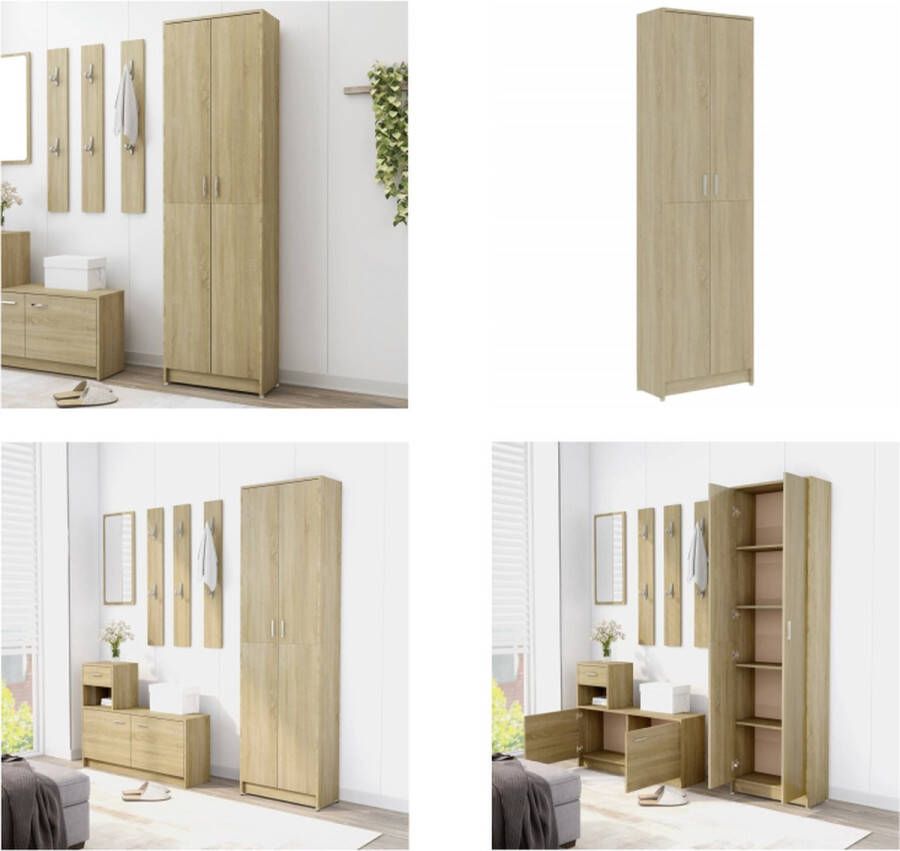 VidaXL Gangkast 55x25x189 cm bewerkt hout sonoma eikenkleurig Halkast Halkasten Gangkast Gangkasten