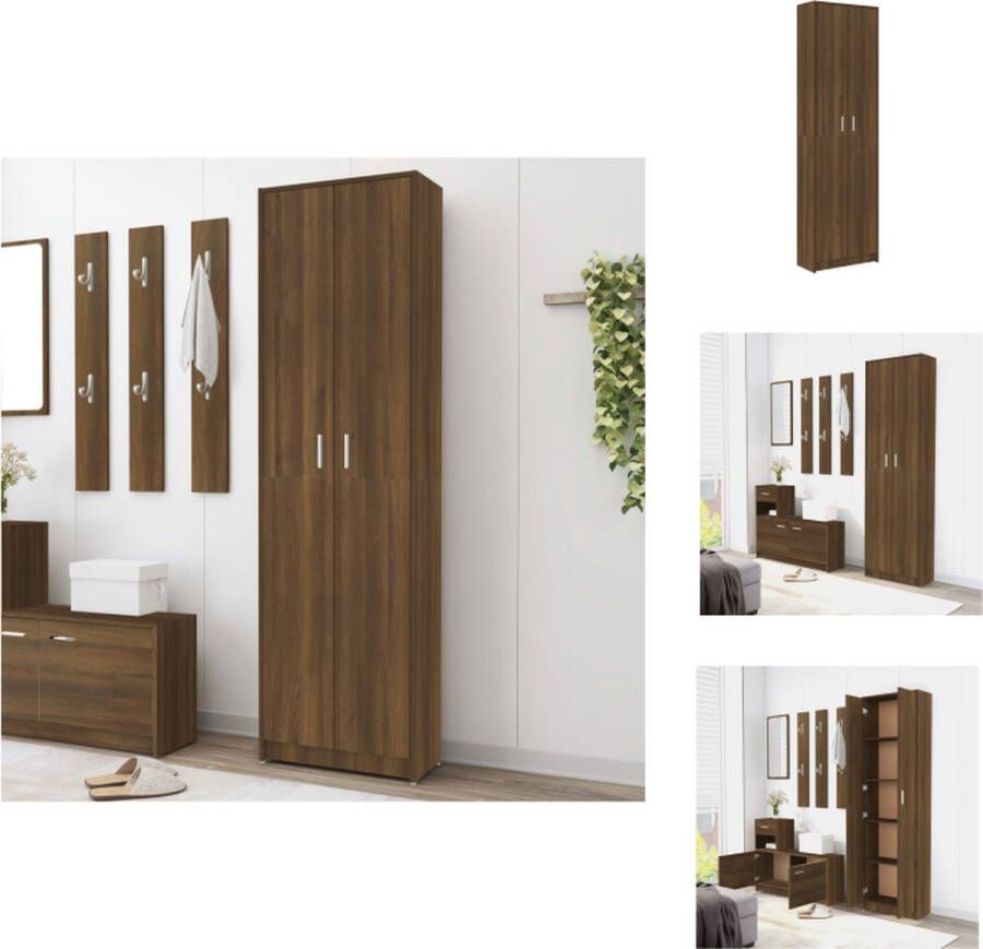 VidaXL Kledingkast Kledingkasten Garderobekast Slaapkamerkast Gangkast 55x25x189 cm bewerkt hout bruineikenkleurig