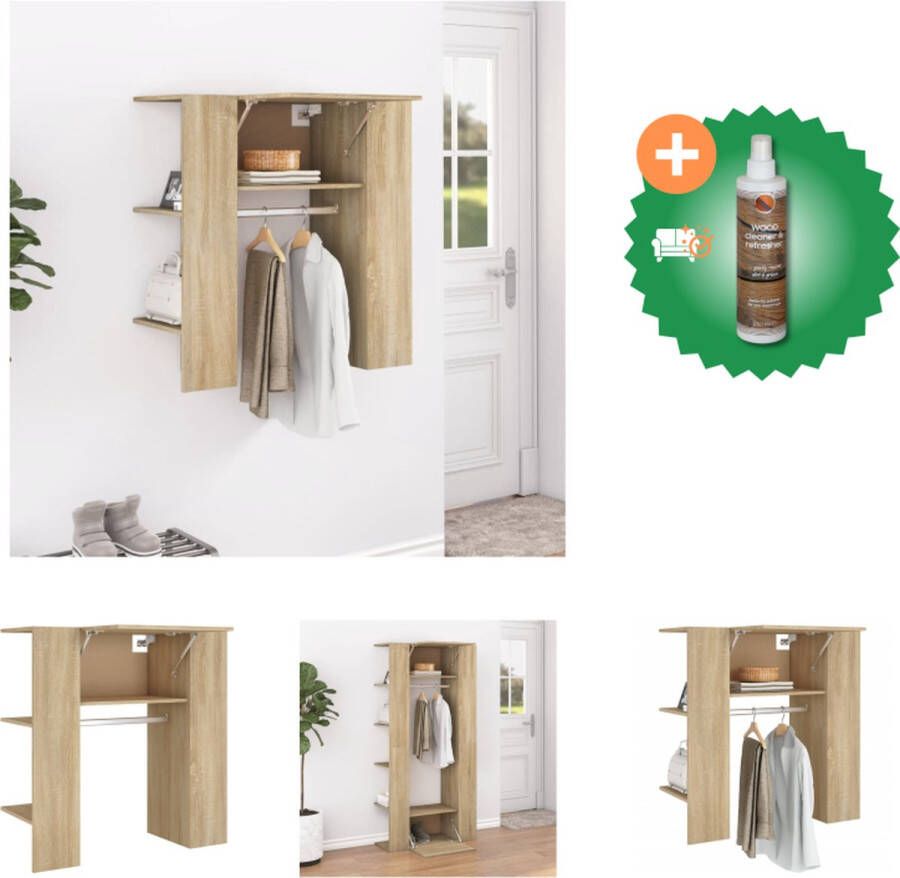 VidaXL Halmeubel 97-5x37x99 cm bewerkt hout sonoma eiken Kast Inclusief Houtreiniger en verfrisser