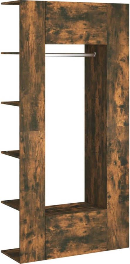 VidaXL Gangkasten 2 stuks Bewerkt hout Eiken Gangkast Kast Halmeubel Bergruimte Houten Kast Bruine Kast Vintage Kast Landelijke Kast Modern Kast