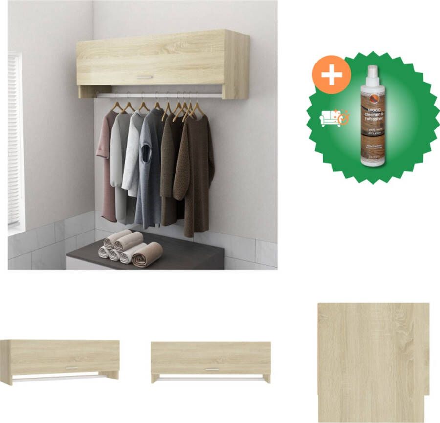 VidaXL Garderobe Sonoma Eiken Compacte Kast 100 x 32.5 x 35 cm Duurzaam Kast Inclusief Houtreiniger en verfrisser