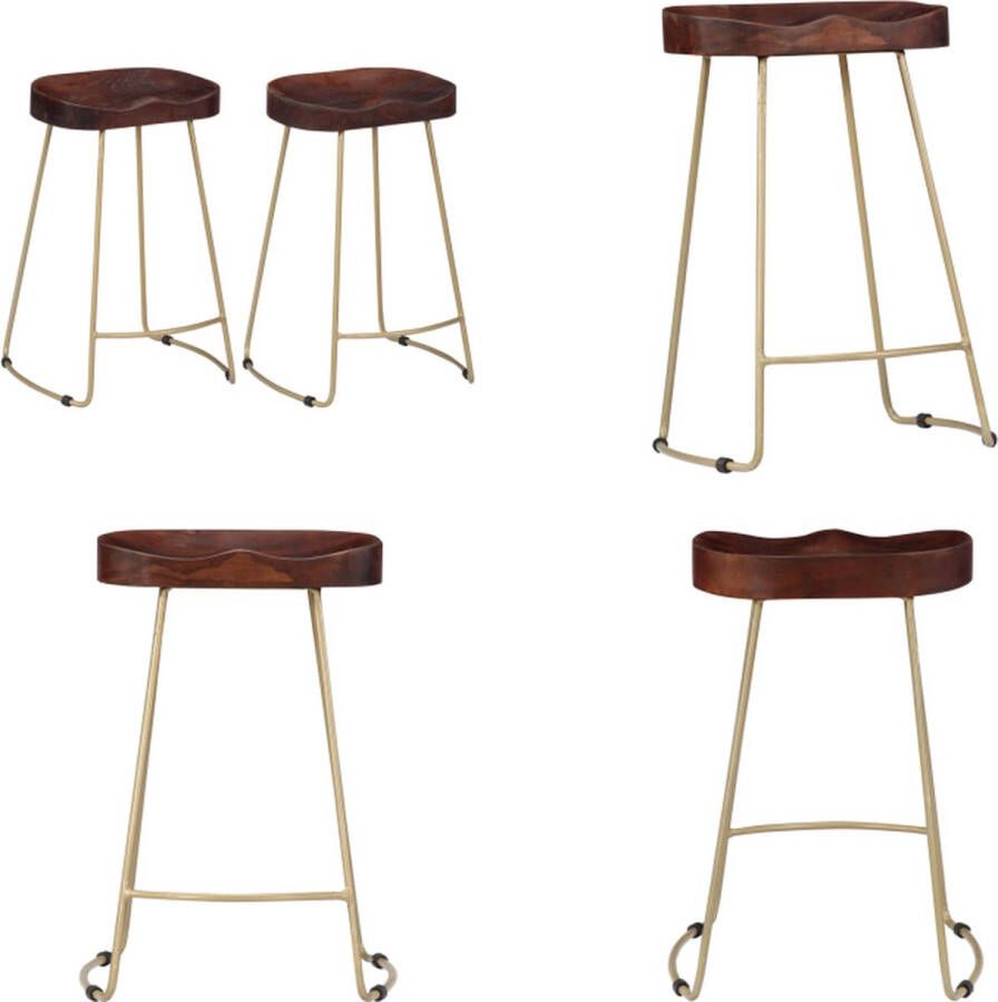 VidaXL Gavin barkrukken 2 st massief mangohout Barstoel Barstoelen Barkruk Barkrukken