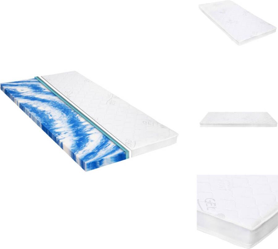 VidaXL Gelschuim Dekmatras 120 x 200 x 7 cm Drukverlichtend Comfortabel Eenvoudig schoon te houden Topmatras