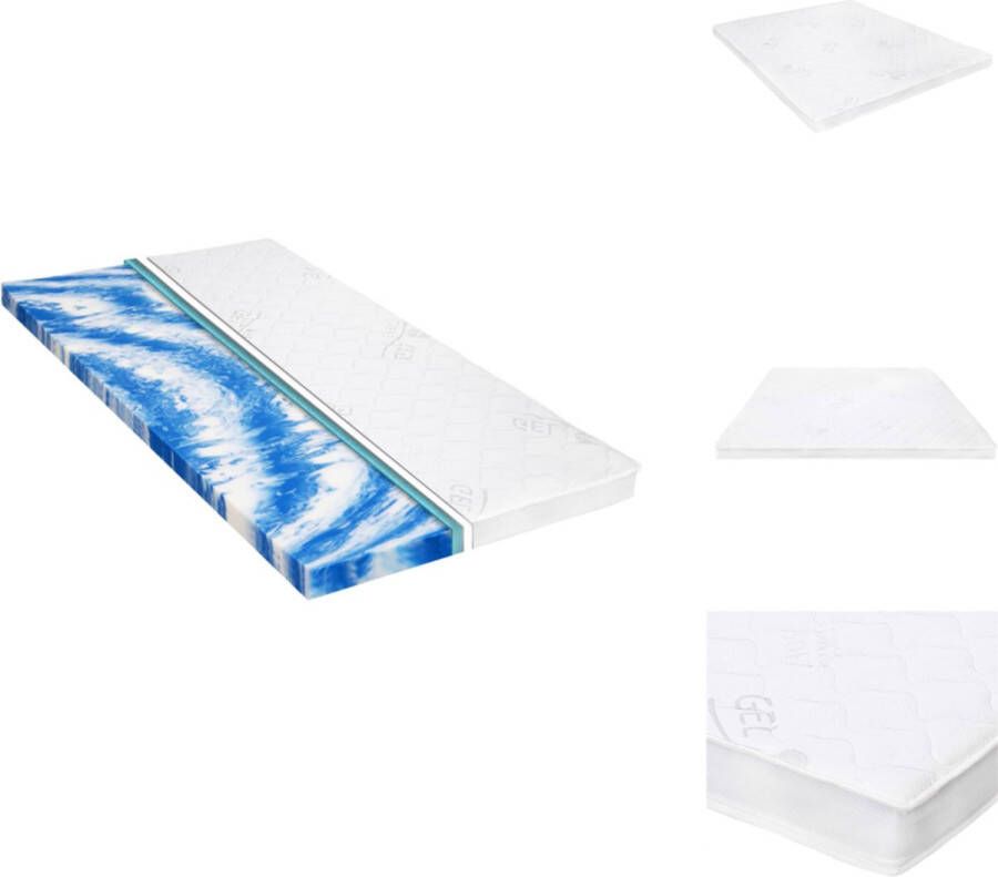 VidaXL Gelschuim Dekmatras 160 x 200 x 7 cm Drukverlichting Comfortabel Wasbare hoes Topmatras - Foto 2