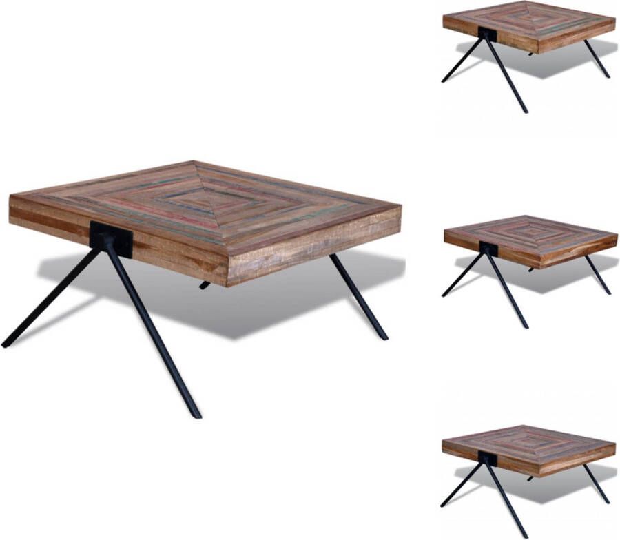 VidaXL Salontafel Salon Tafel Salon Tafels Salontafel met V-vormige poten gerecycled teakhout