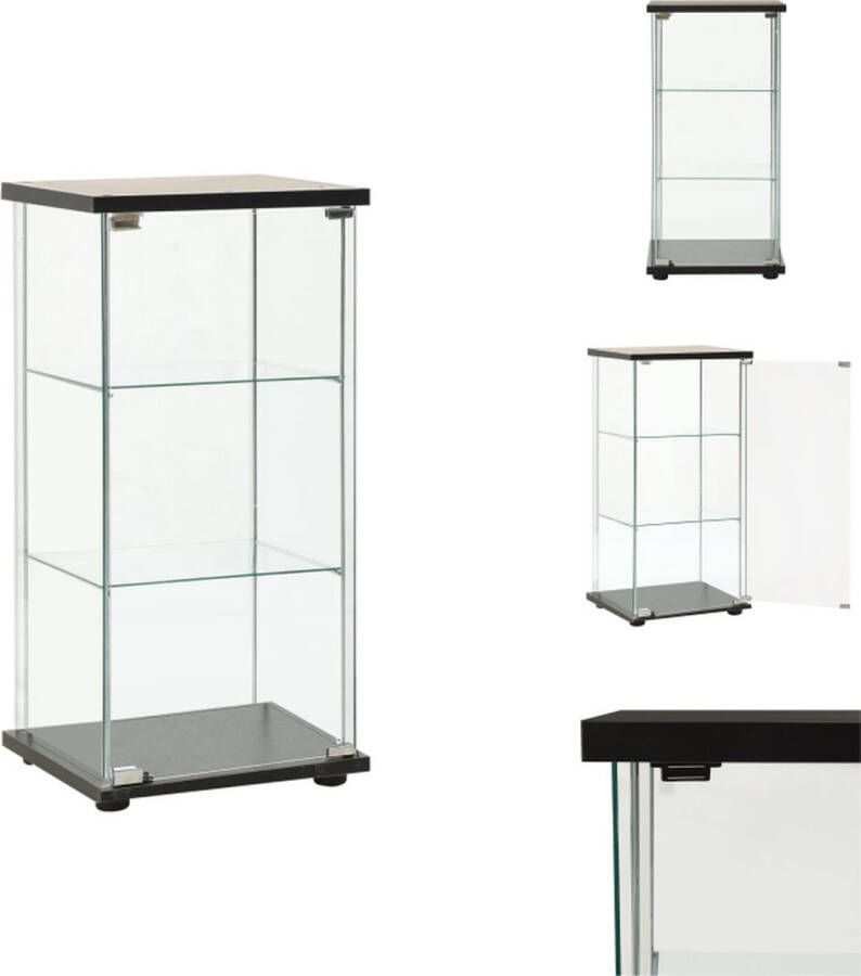 The Living Store Glazen kast 42.5 x 36.5 x 86 cm 4 mm glas Glazen Kast Vitrinekast Opbergkast Zwarte Kast Design Kast - Foto 2