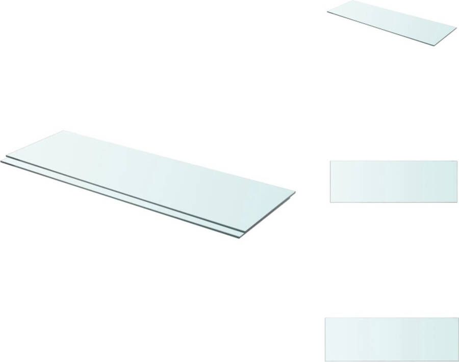 VidaXL Glazen Wandplank 90 x 30 cm Transparant Gehard glas Wandsteun