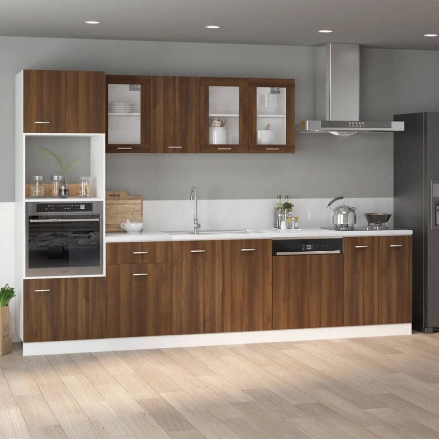 VIDAXL Gootsteenkast Lyon 80x46x81 5 cm bewerkt hout bruin eikenkleur
