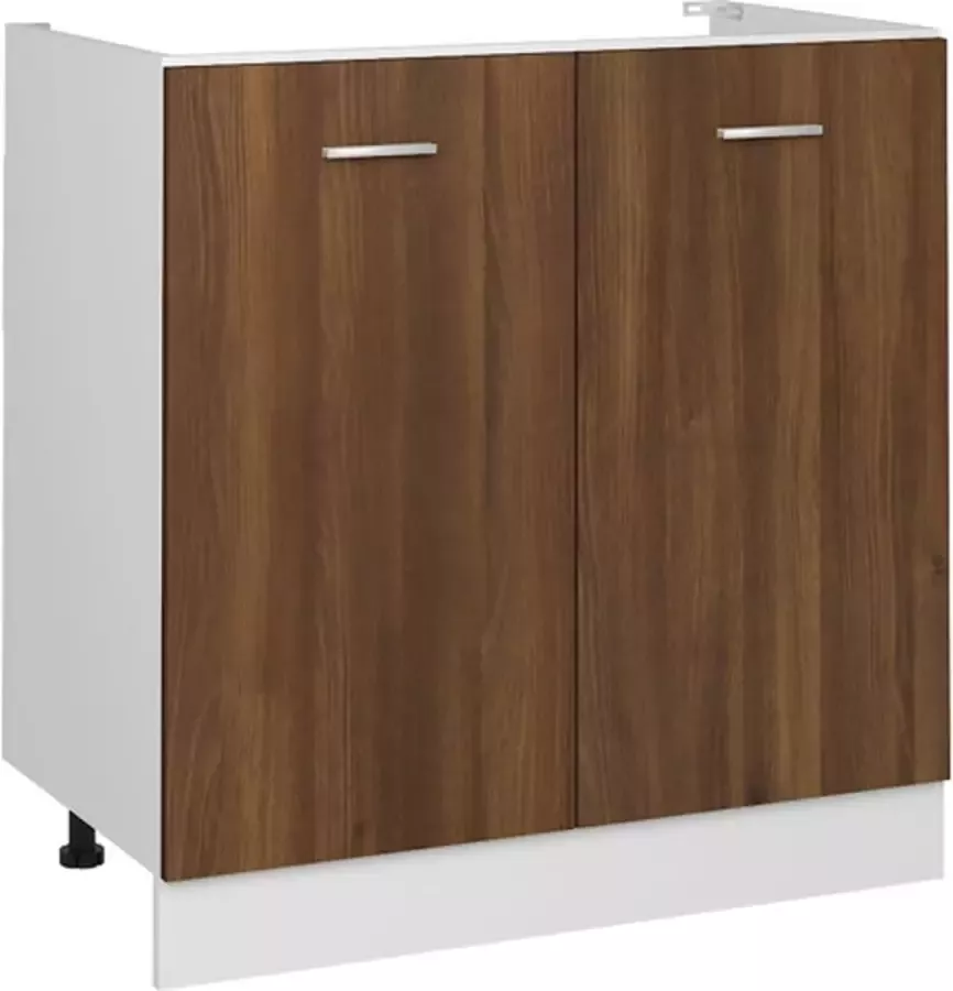 VIDAXL Gootsteenkast Lyon 80x46x81 5 cm bewerkt hout bruin eikenkleur - Foto 2
