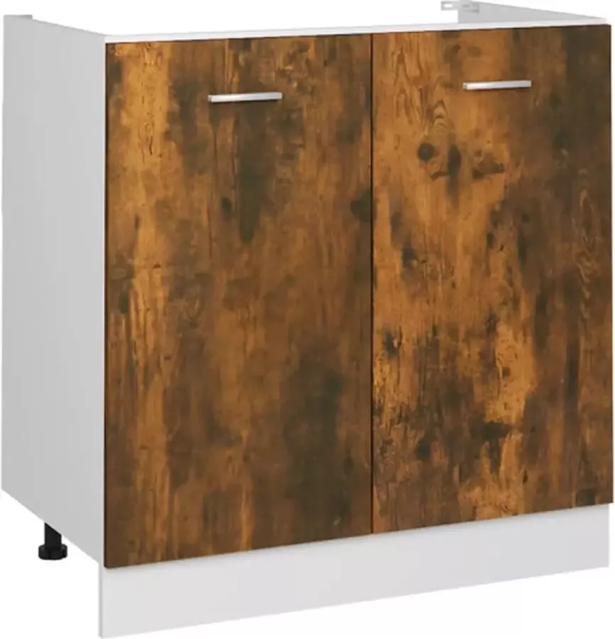 VidaXL -Gootsteenkast-80x46x81 5-cm-bewerkt-hout-gerookt-eikenkleur - Foto 3