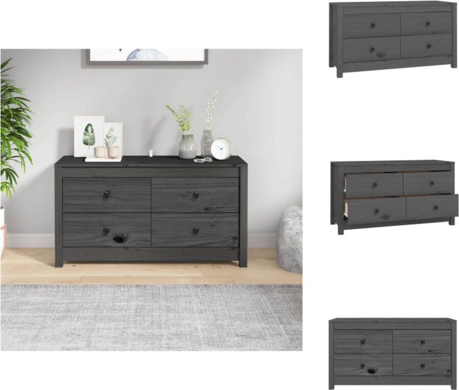 VidaXL Wandkast Wandkasten Kast Buffetkast Dressoir 100x40x54 cm massief grenenhout grijs - Foto 2