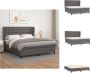 VidaXL Grijs Kunstleren Boxspringbed 203x163x118 128 cm Pocketvering Matras Huidvriendelijk Topmatras Bed - Thumbnail 1