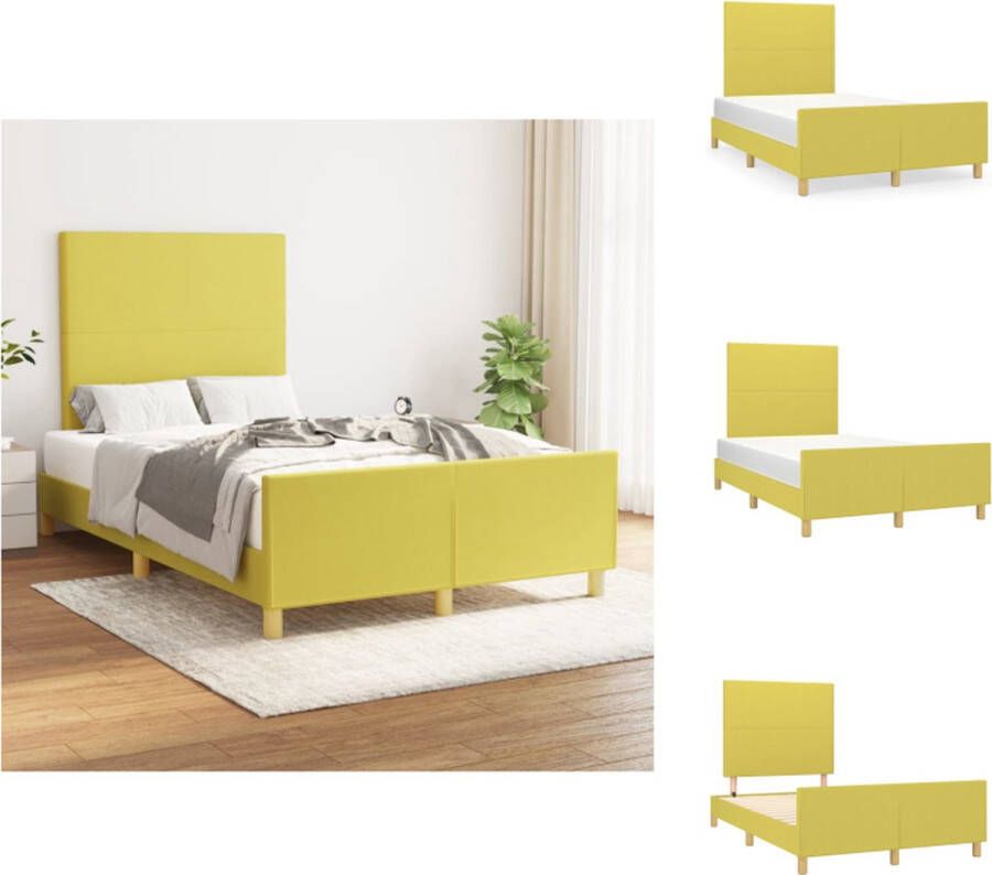 vidaXL Groen Bedframe 203 x 126 cm Verstelbaar Duurzaam Met hoofd- en voeteneind Bed