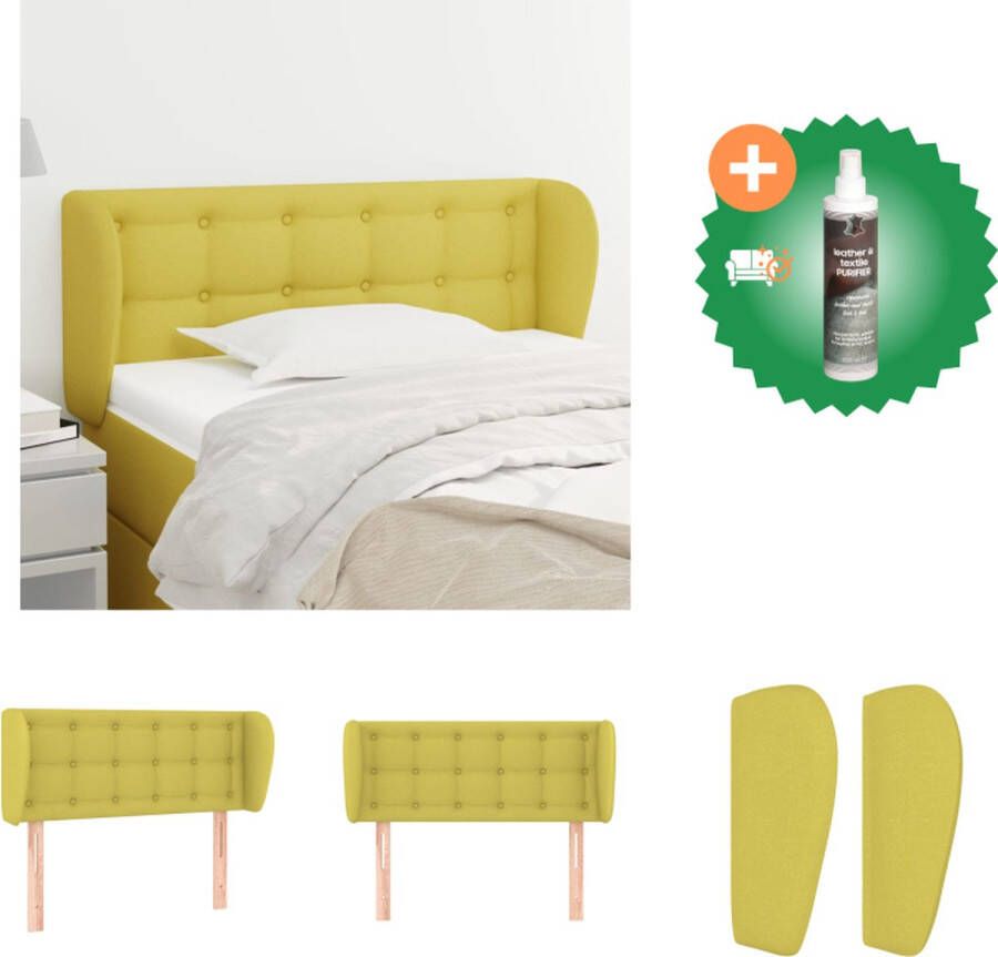 VidaXL Groen Trendy Hoofdbord 103x23x78 88 cm Duurzaam Stof Stevige Houten Poten Bedonderdeel Inclusief Reiniger