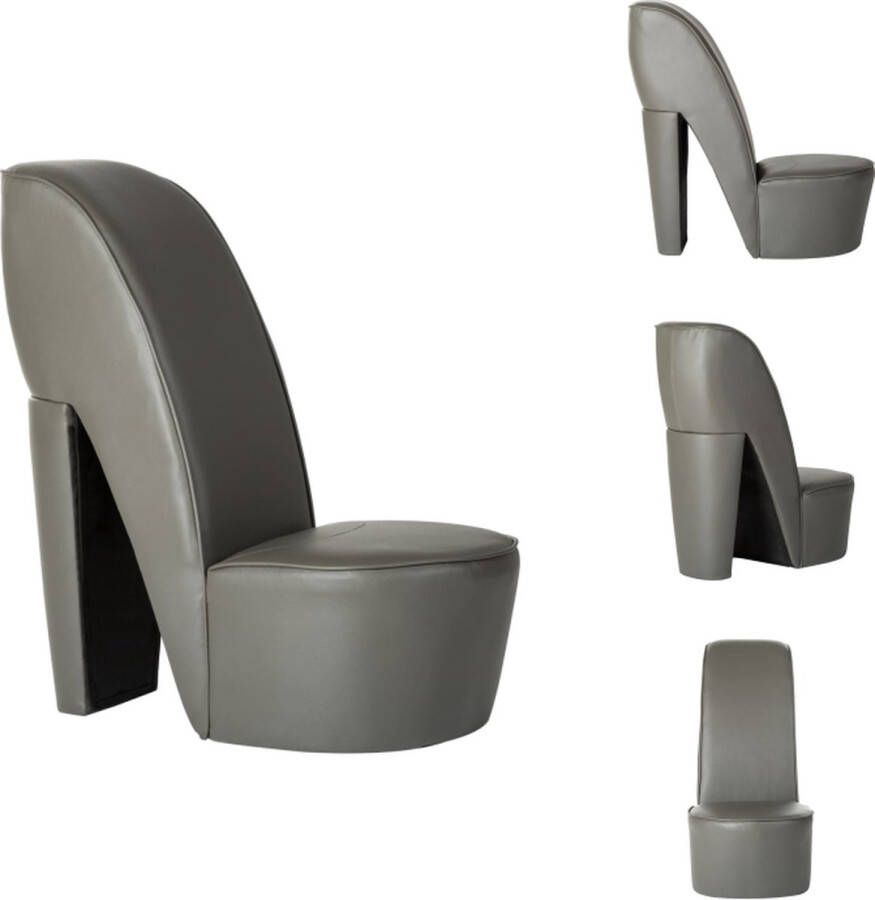 VidaXL Hakstoel Hakstoelen Pumpstoel Pumpstoelen Hakstoel kunstleer grijs - Foto 2