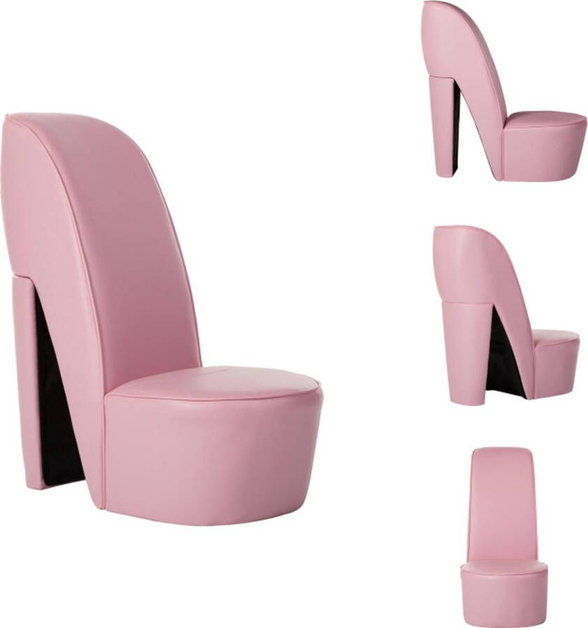 VidaXL Hakstoel Roze 43 x 82.5 x 85.5 cm Katoen 5% Polyester 25% PVC 70% Fauteuil - Foto 2