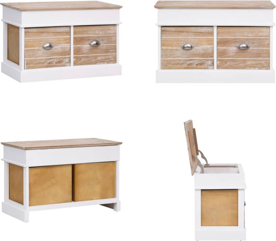 VidaXL Halbank 70x35x45 cm paulowniahout Halbank Halbanken Bankje Bankjes