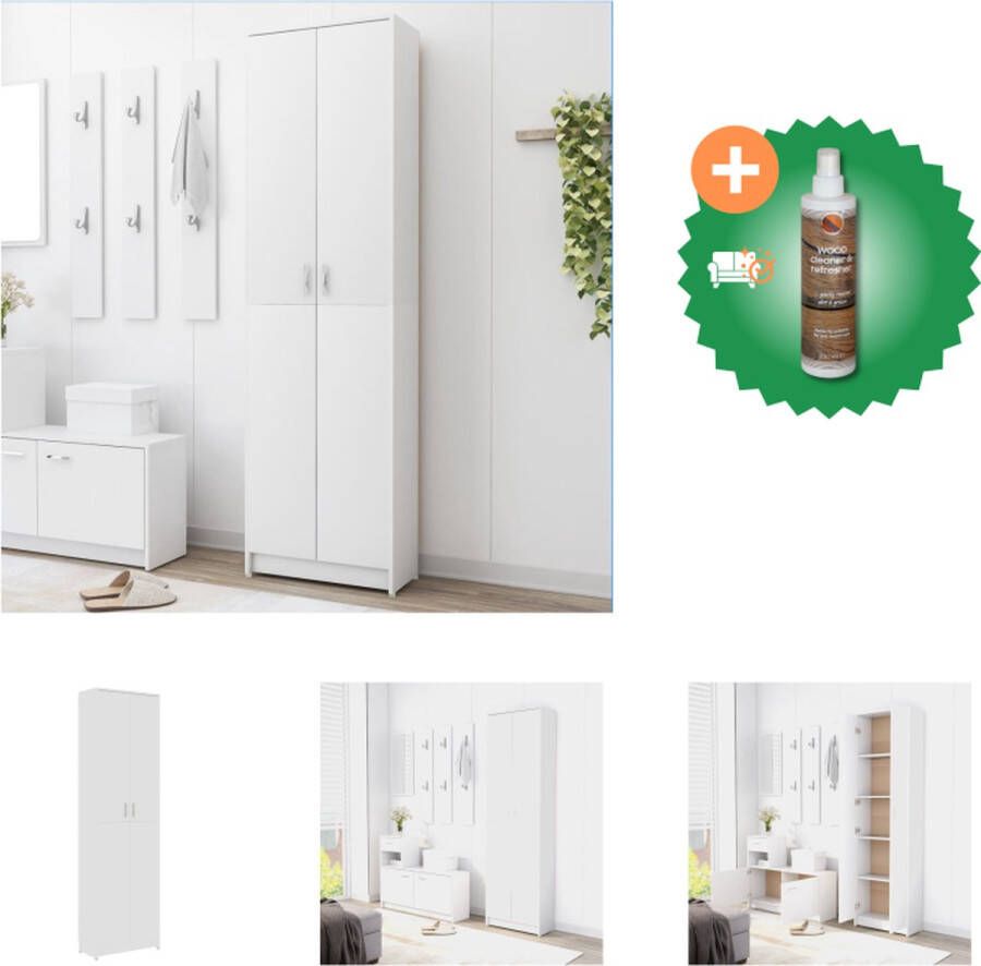 VidaXL Halkast Kledingkast 55 x 25 x 189 cm Hoogwaardig hout Kast Inclusief Houtreiniger en verfrisser