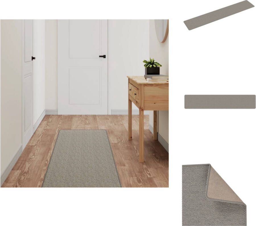 VidaXL Tapijtloper Tapijtlopers Gangloper Tapijt Loper Tapijtloper 50x250 cm sisal-look zilverkleurig