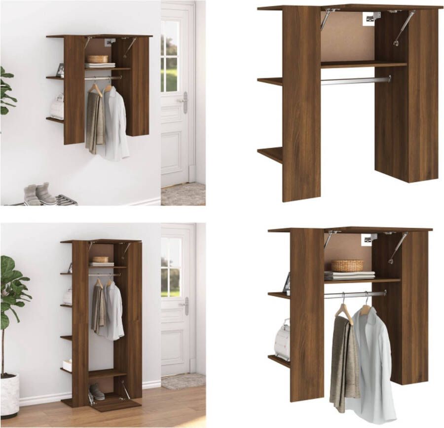 VidaXL Halmeubel 97 5x37x99 cm bewerkt hout bruin eikenkleurig Gangkast Gangkasten Gangmeubel Gangkast