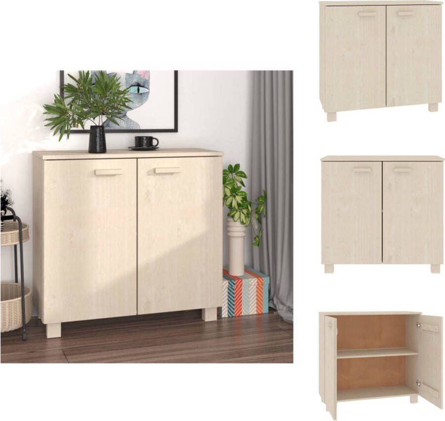 VidaXL Dressoir Dressoirs Hoge Kast Dressoir HAMAR 85x35x80 cm massief grenenhout honingbruin - Foto 2