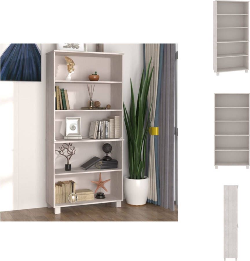 VidaXL Hoge Kast Hoge Kasten Buffetkast Dressoir Hoge kast HAMAR massief grenenhout wit - Foto 2