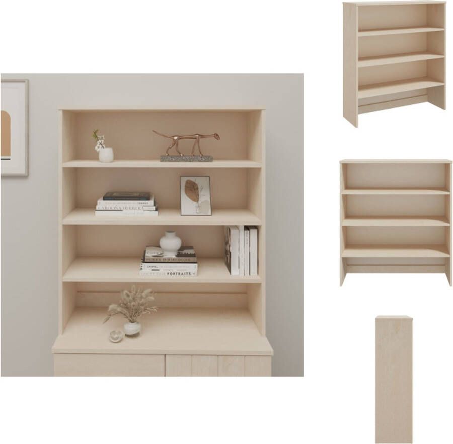 VidaXL Opzetkast Opzetkasten Massief Houten Opzetkast Houten Opzetkast Voor Dressoir Opzetkast HAMAR 90x30x100 cm massief grenenhout honingbruin - Foto 2