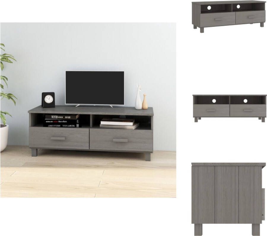VidaXL Tv-meubel Tv-meubelen Tv Meubel Tv Kast Tv-meubel HAMAR 106x40x40 cm massief grenenhout lichtgrijs - Foto 2