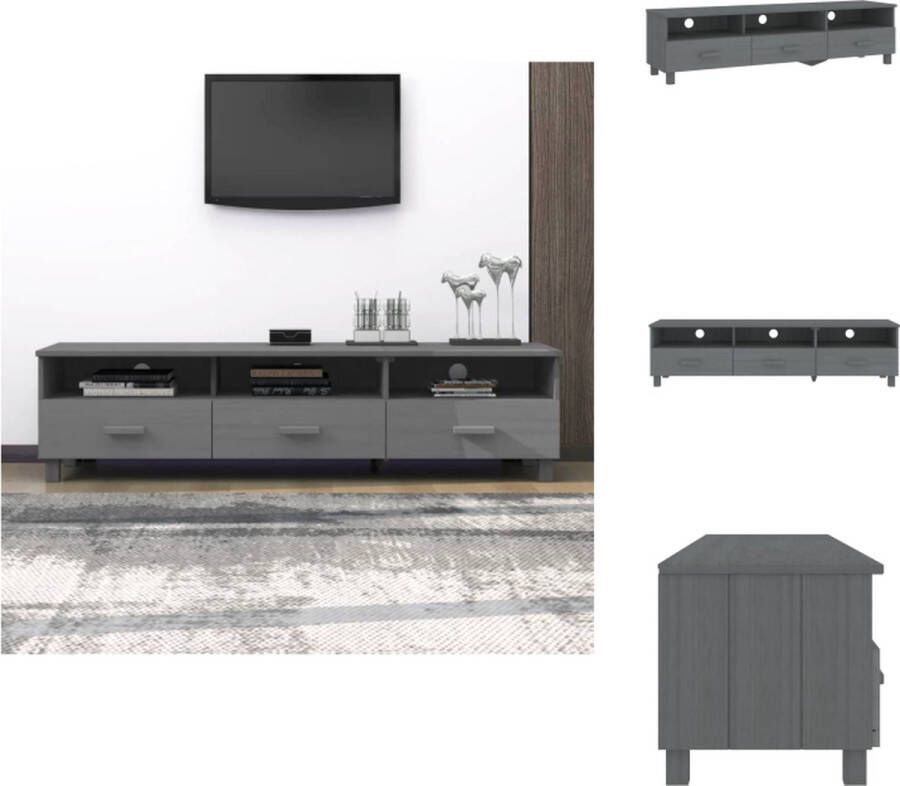 VidaXL Tv-meubel Tv-meubelen Tv Meubel Tv Kast Tv-meubel HAMAR 158x40x40 cm massief grenenhout donkergrijs