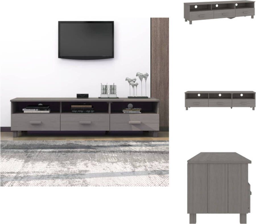 VidaXL Tv-meubel Tv-meubelen Tv Meubel Tv Kast Tv-meubel HAMAR 158x40x40 cm massief grenenhout lichtgrijs - Foto 2